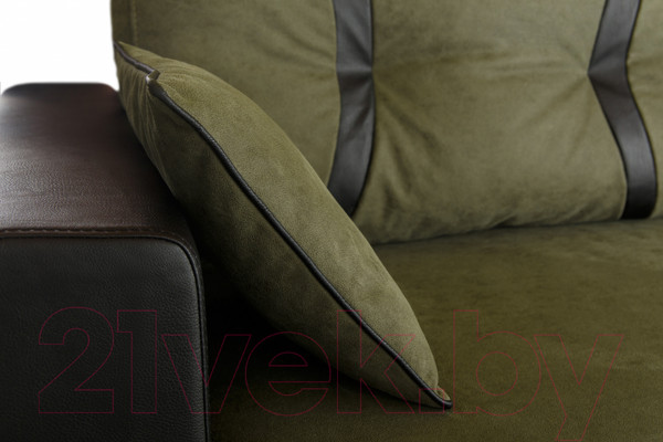 Изображение товара Диван KRONES Цезарь (искуственная замша/экокожа, хаки/черный)