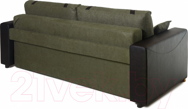 Изображение товара Диван KRONES Цезарь (искуственная замша/экокожа, хаки/черный)