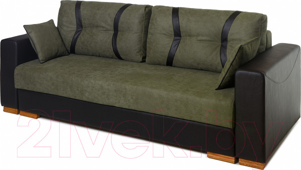 Изображение товара Диван KRONES Цезарь (искуственная замша/экокожа, хаки/черный)