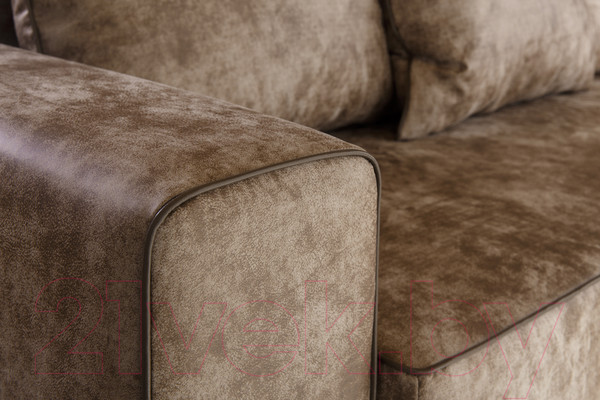 Изображение товара Диван KRONES Цезарь 4 (искуственная замша светло-коричневый/коричневый)