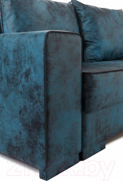 Изображение товара Диван KRONES Цезарь 4 (искуственная замша лазурно-серый/черный)