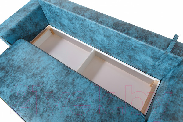 Изображение товара Диван KRONES Цезарь 4 (искуственная замша лазурно-серый/черный)