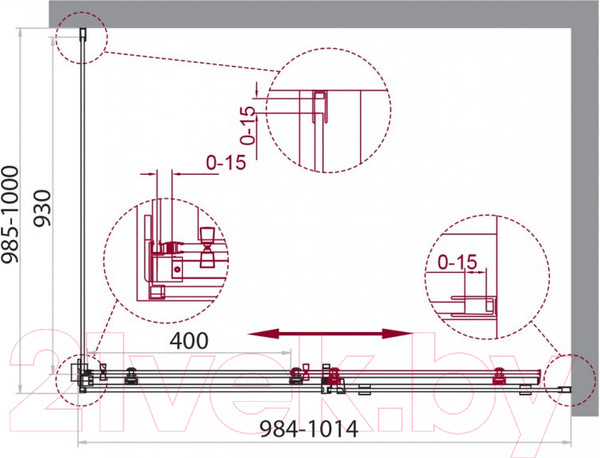 Изображение товара Душевой уголок BelBagno ACQUA-A-1-100-C-Cr