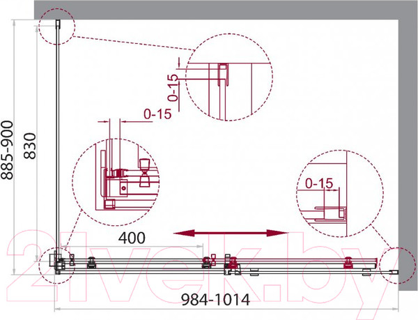 Изображение товара Душевой уголок BelBagno ACQUA-AH-1-100/90-C-Cr