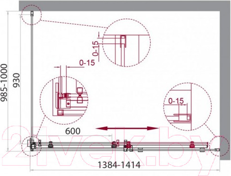 Изображение товара Душевой уголок BelBagno ACQUA-AH-1-140/100-C-Cr