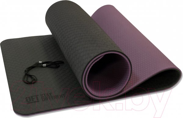 Изображение товара Коврик для йоги и фитнеса Original FitTools FT-YGM10-TPE-BPP (черный/фиолетовый)