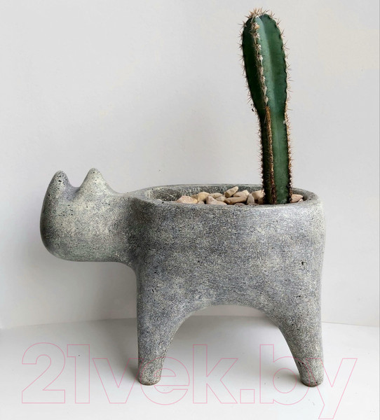 Изображение товара Кашпо Нашы майстры Кот 1163-3 (серый)