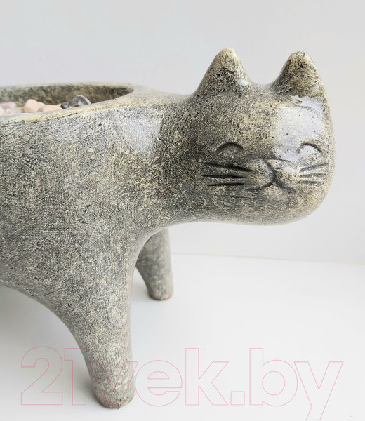 Изображение товара Кашпо Нашы майстры Кот 1163-3 (серый)