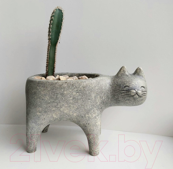 Изображение товара Кашпо Нашы майстры Кот 1163-3 (серый)