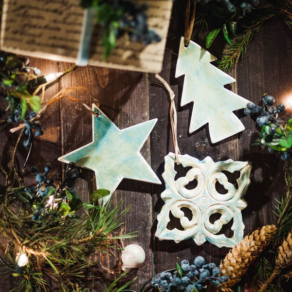 Изображение товара Набор новогодних подвесок Нашы майстры Волшебный / 9025 (декорированные)