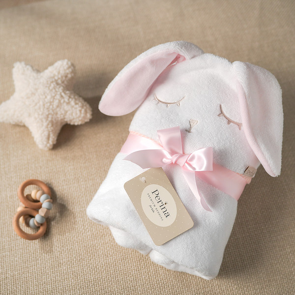 Изображение товара Полотенце с капюшоном Perina Лапушка / ПД-05.1.95 (розовый)