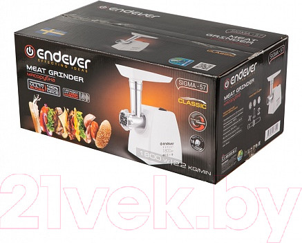 Изображение товара Мясорубка электрическая Endever Sigma-57 (белый)