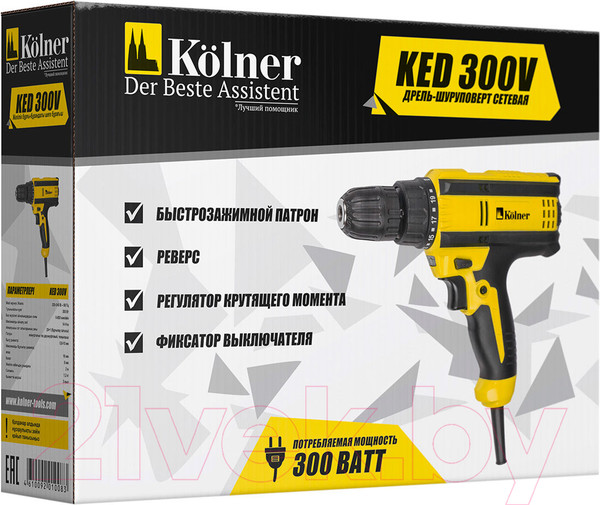 Изображение товара Дрель-шуруповерт Kolner KED 300V