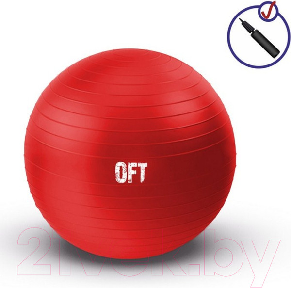 Изображение товара Фитбол гладкий Original FitTools FT-GBR-65RD (красный)