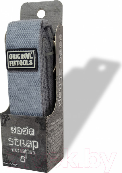 Изображение товара Ремень для йоги Original FitTools FT-YSTP-GREY (243см, серый)