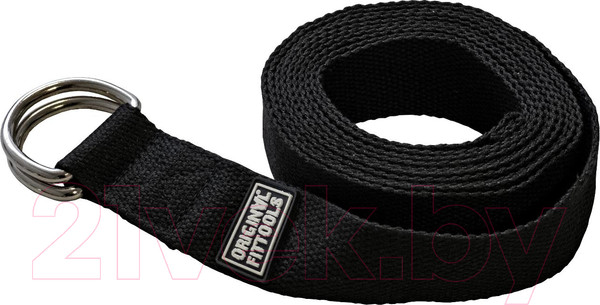 Изображение товара Ремень для йоги Original FitTools FT-YSTP-BLACK (304см, черный)