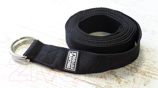 Изображение товара Ремень для йоги Original FitTools FT-YSTP-BLACK (304см, черный)