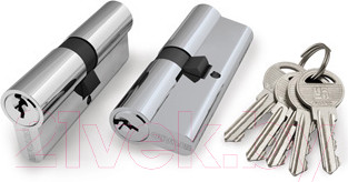Изображение товара Замок врезной Та самая дверь Врезан в блок хром (замок/накладка на цилиндр/цилиндр кл/кл)