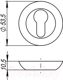 Изображение товара Замок врезной Та самая дверь Врезан в блок хром (замок/накладка на цилиндр/цилиндр кл/кл)