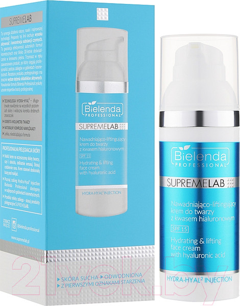 Изображение товара Крем для лица Bielenda Professional Supremelab Hydra-Hyal2 увлажняющ с гиалурон кислотой SPF15 (50мл)