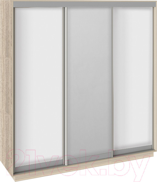 Изображение товара Шкаф-купе ТриЯ Румер СШК 1.210.70-11.13.11 3-х дверный (дуб сонома/белый снег/зеркало/белый снег)