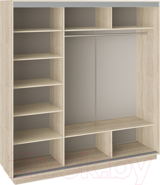 Изображение товара Шкаф-купе ТриЯ Румер СШК 1.210.70-11.13.11 3-х дверный (дуб сонома/белый снег/зеркало/белый снег)