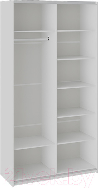 Изображение товара Шкаф-купе ТриЯ Траст СШК 2.120.60-15.15 2-х дверный (белый снег/стекло белый глянец)