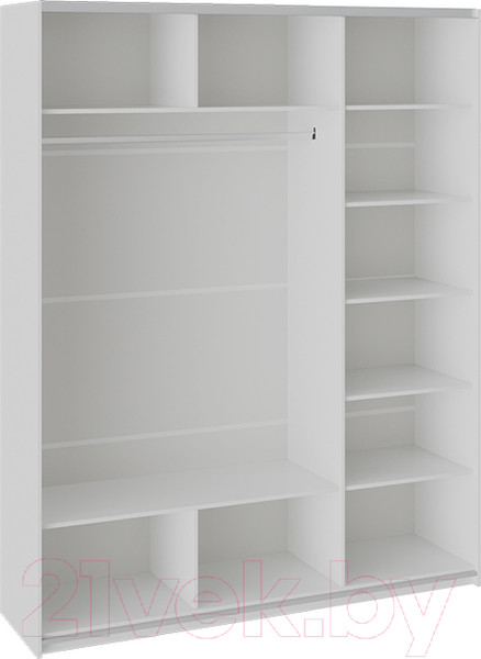 Изображение товара Шкаф-купе ТриЯ Траст СШК 2.180.60-11.13.11 3-х дверный (белый снег/белый снег/зеркало/белый снег)