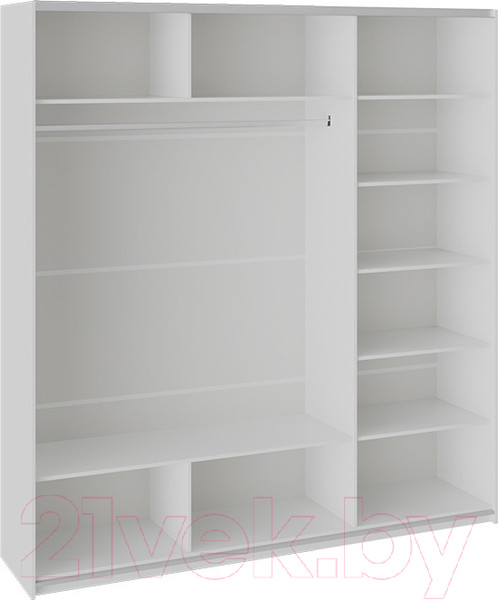 Изображение товара Шкаф-купе ТриЯ Траст СШК 2.210.70-15.15.15 3-х дверный (белый снег/стекло/белый глянец/стекло)