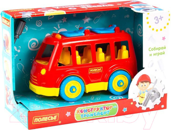 Изображение товара Игрушка-конструктор Полесье Автобус / 84798 (26эл)