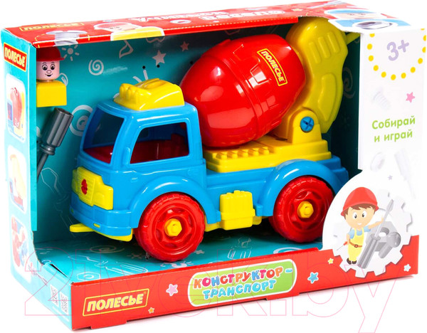 Изображение товара Игрушка-конструктор Полесье Автомобиль-бетоновоз / 84804 (29эл)
