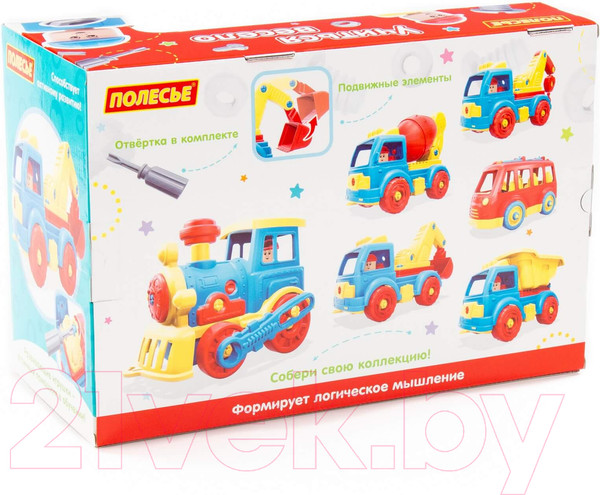Изображение товара Игрушка-конструктор Полесье Автомобиль-экскаватор / 84835 (34эл)