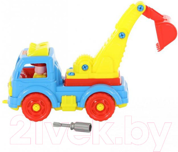 Изображение товара Игрушка-конструктор Полесье Автомобиль-экскаватор / 84835 (34эл)