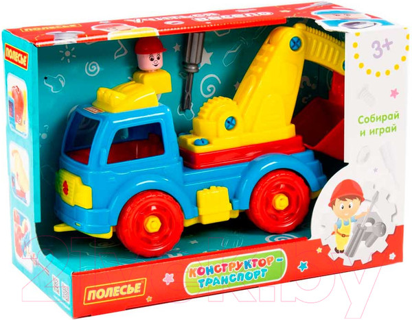 Изображение товара Игрушка-конструктор Полесье Автомобиль-экскаватор / 84835 (34эл)