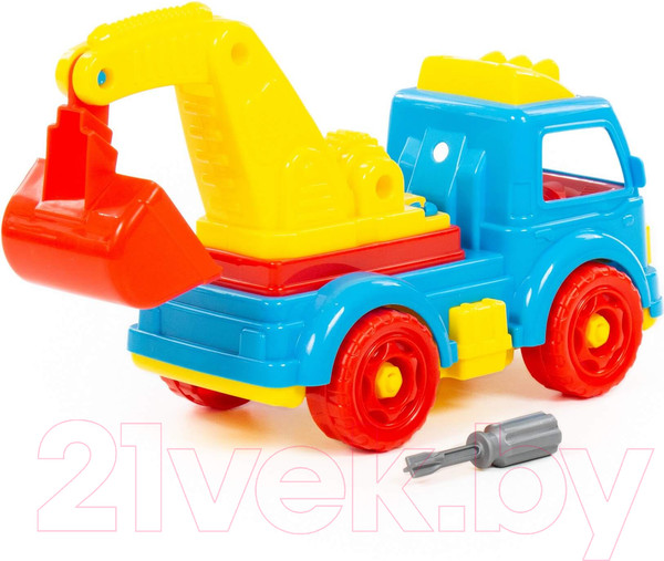 Изображение товара Игрушка-конструктор Полесье Автомобиль-экскаватор / 84835 (34эл)