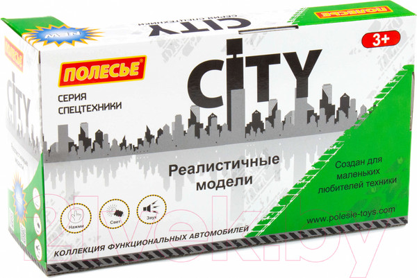 Изображение товара Эвакуатор игрушечный Полесье Сити / 86563 (инерционный, зеленый)