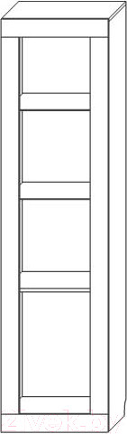 Изображение товара Шкаф-пенал с витриной Мебель-КМК 2Д Лондон 0467.6 (дуб кентерберри/сосна натуральная)