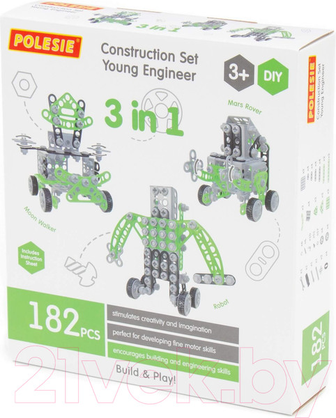 Изображение товара Конструктор Полесье Изобретатель / 86655 (182эл)