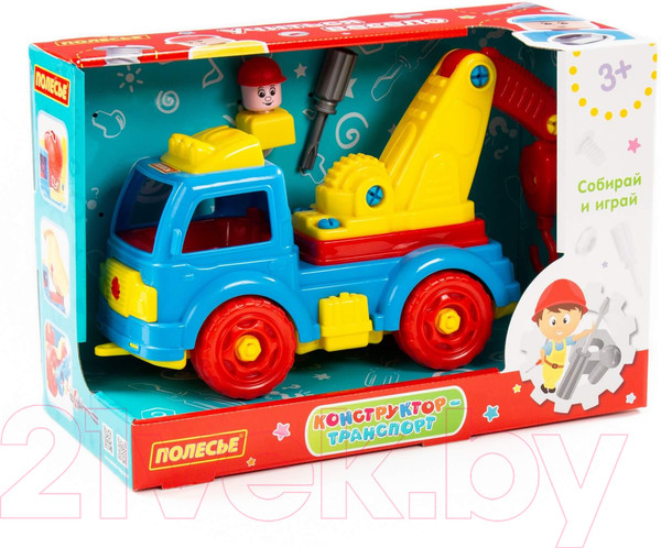 Изображение товара Игрушка-конструктор Полесье Автомобиль-эвакуатор / 84828 (38эл)