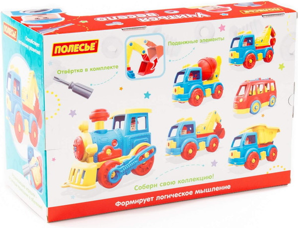 Изображение товара Игрушка-конструктор Полесье Автомобиль-эвакуатор / 84828 (38эл)