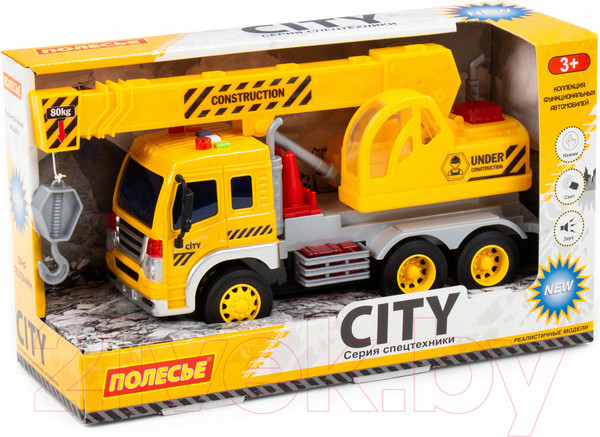 Изображение товара Кран игрушечный Полесье Сити / 86532 (инерционный, желтый)