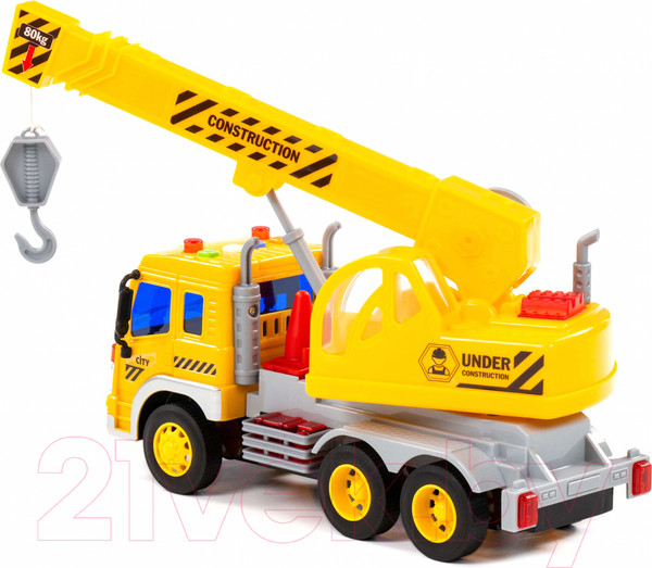 Изображение товара Кран игрушечный Полесье Сити / 86532 (инерционный, желтый)