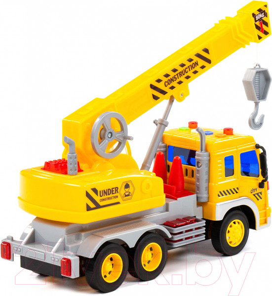 Изображение товара Кран игрушечный Полесье Сити / 86532 (инерционный, желтый)