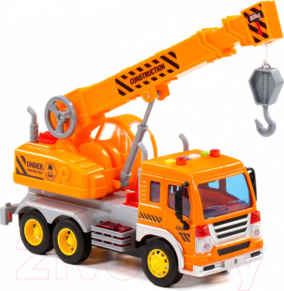 Изображение товара Кран игрушечный Полесье Сити / 86556 (инерционный, оранжевый)