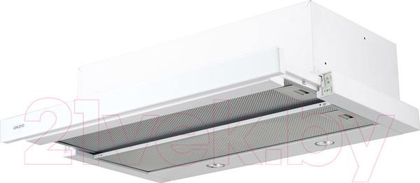Изображение товара Вытяжка телескопическая Akpo Light Eco Glass Twin 50 WK-7 (белое стекло)