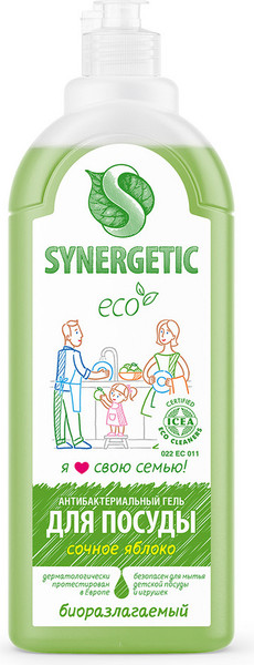 Изображение товара Средство для мытья посуды Synergetic Биоразлагаемое. Яблоко (1л)