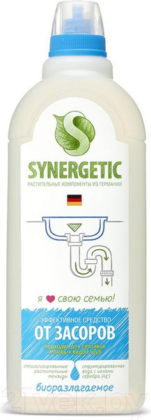 Изображение товара Средство для устранения засоров Synergetic Биоразлагаемое щелочное (1л)