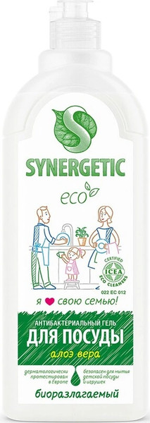 Изображение товара Средство для мытья посуды Synergetic Биоразлагаемое. Алоэ (1л)