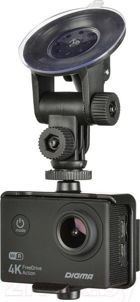 Изображение товара Автомобильный видеорегистратор Digma FreeDrive Action 4K WiFi (черный)