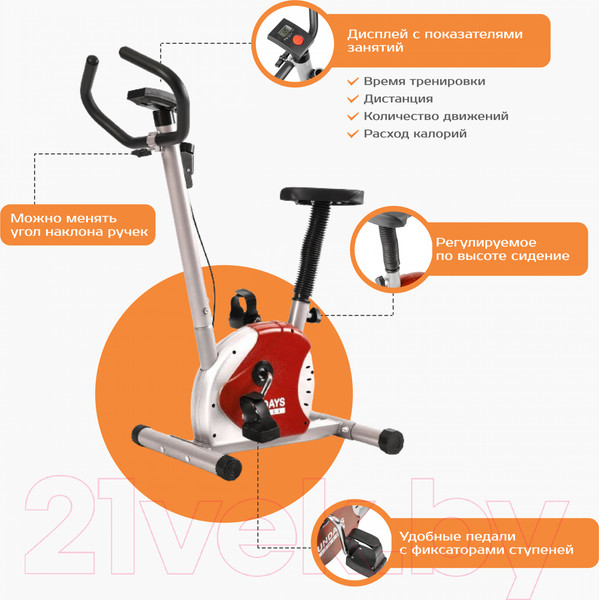 Изображение товара Велотренажер Sundays Fitness Simple Line ES-8001 (красный)